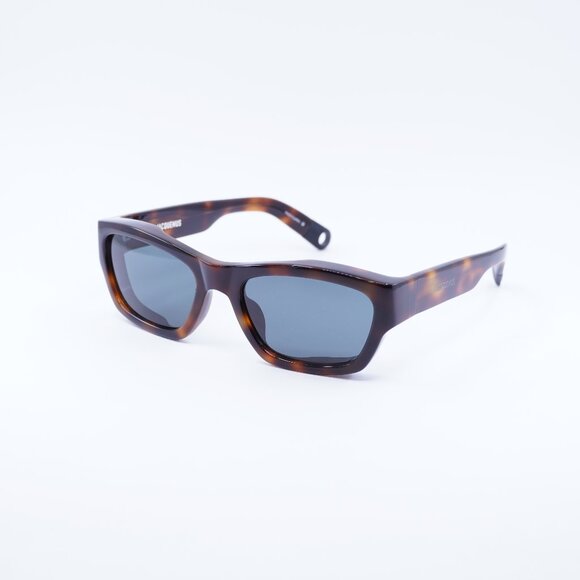 Jacquemus Accessories - Jacquemus MERIDIANO JAC/9 C2 Sunglasses Dark Havana Rectangle Frame, Grey Lenses
